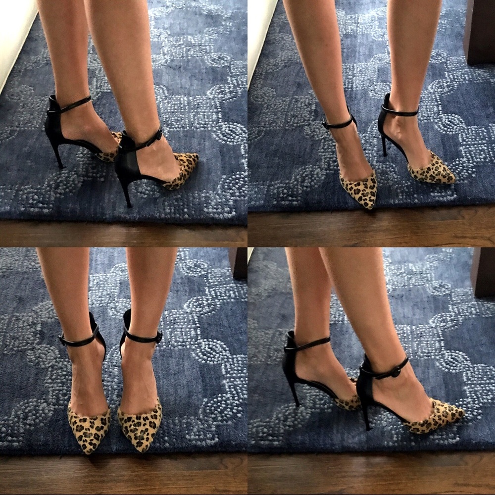 🆕 LEOPARD PRINT FAUX LEATHER POINTY TOE HEELS! - Picture 3 of 8